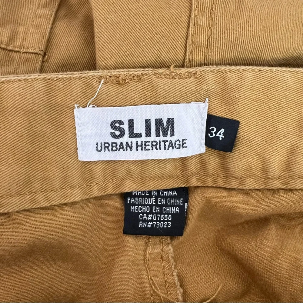 Urban Heritage pants cargo work style pants brown Tan Slim Pants - Picture 9 of 11